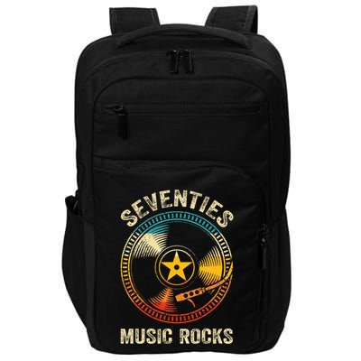 Seventies Music Rocks Retro 70´S Vintage Vinyl Records Impact Tech Backpack