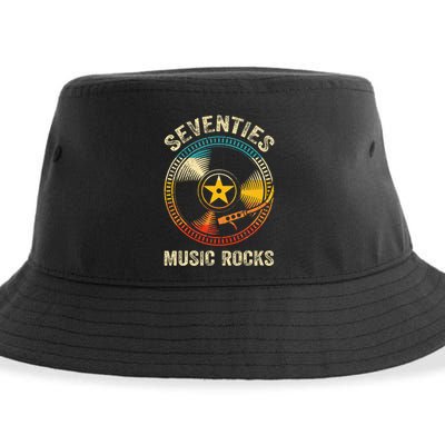 Seventies Music Rocks Retro 70´S Vintage Vinyl Records Sustainable Bucket Hat