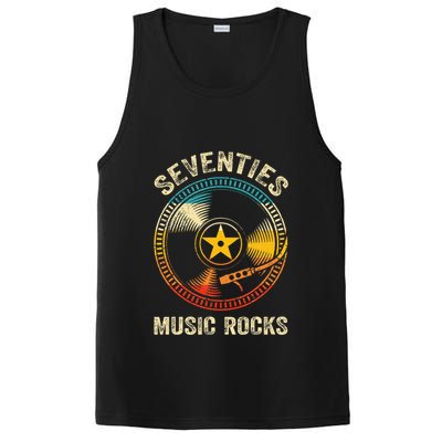 Seventies Music Rocks Retro 70´S Vintage Vinyl Records PosiCharge Competitor Tank