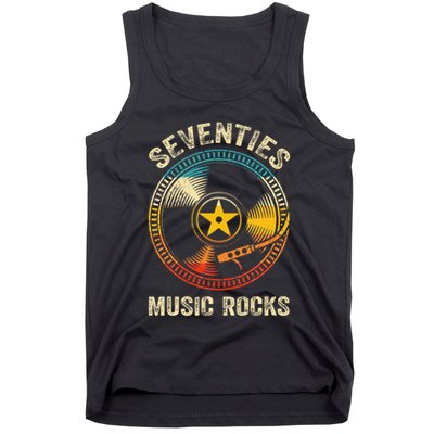 Seventies Music Rocks Retro 70´S Vintage Vinyl Records Tank Top
