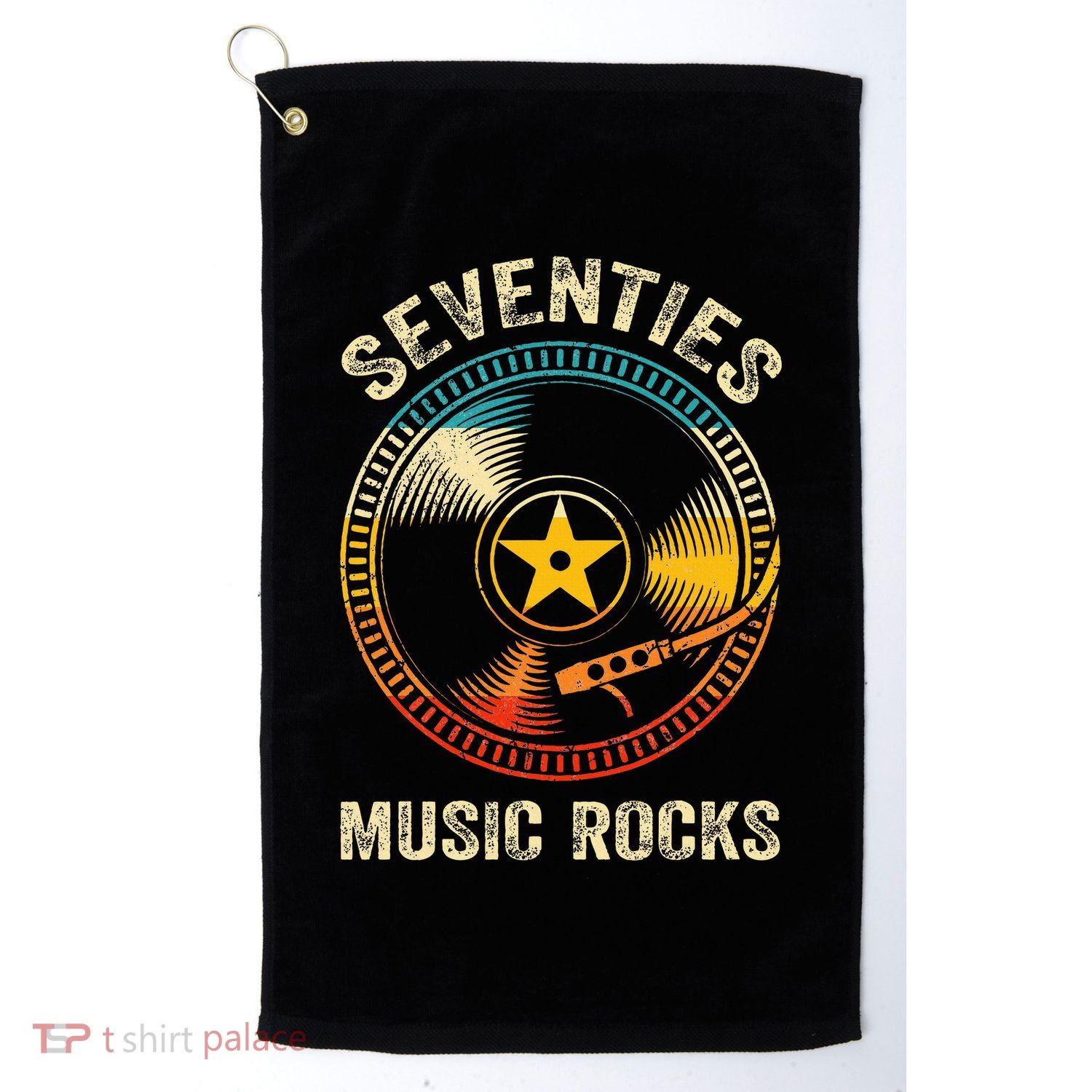 Seventies Music Rocks Retro 70´S Vintage Vinyl Records Golf Towel