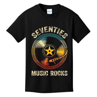 Seventies Music Rocks Retro 70´S Vintage Vinyl Records Kids T-Shirt