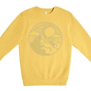 Sunset Mountain Retro Premium Crewneck Sweatshirt