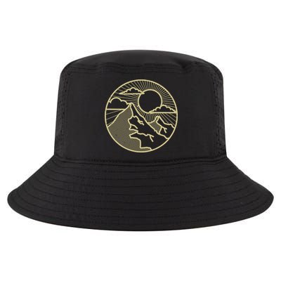 Sunset Mountain Retro Cool Comfort Performance Bucket Hat