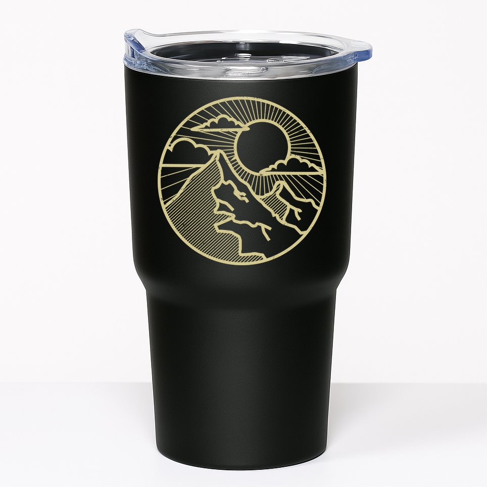 Sunset Mountain Retro Tumbler
