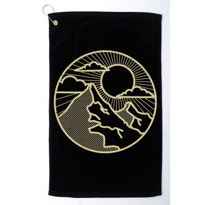 Sunset Mountain Retro Golf Towel