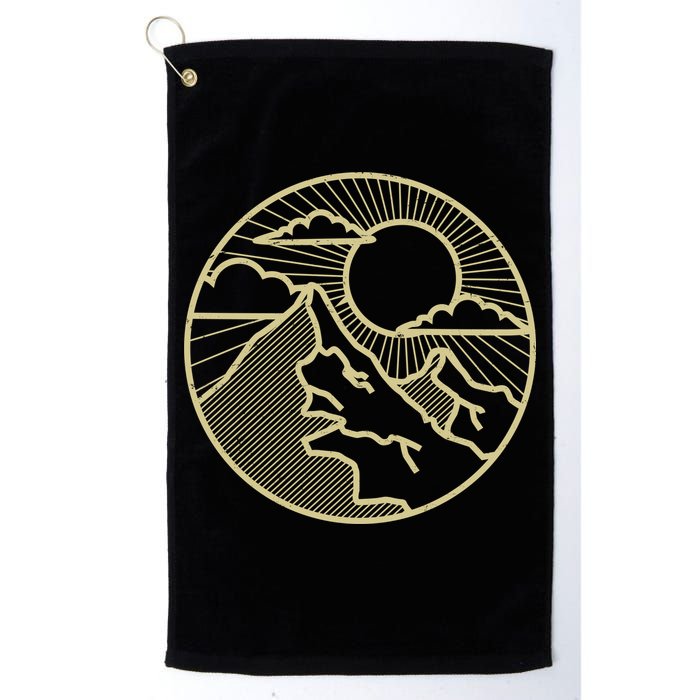 Sunset Mountain Retro Golf Towel