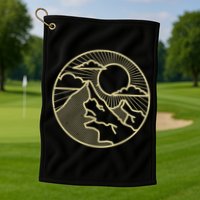 Sunset Mountain Retro Golf Towel