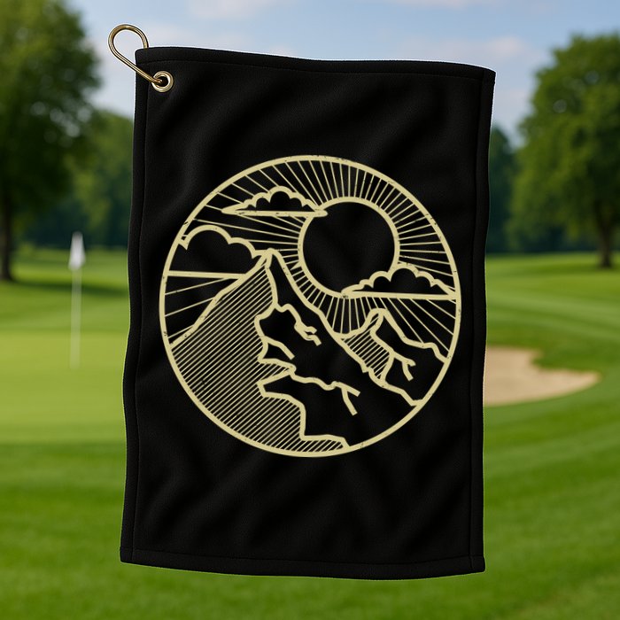 Sunset Mountain Retro Golf Towel