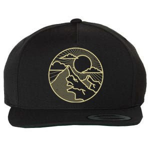 Sunset Mountain Retro Wool Snapback Cap