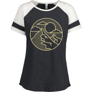 Sunset Mountain Retro Enza Ladies Jersey Colorblock Tee