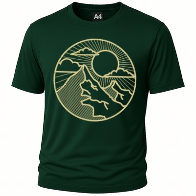 Sunset Mountain Retro Performance Shirt