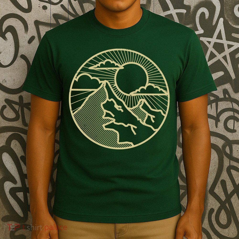 Sunset Mountain Retro T-Shirt
