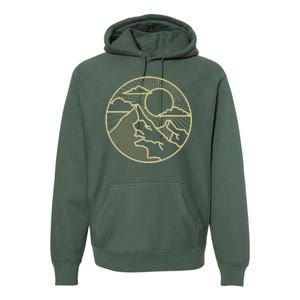 Sunset Mountain Retro Premium Hoodie