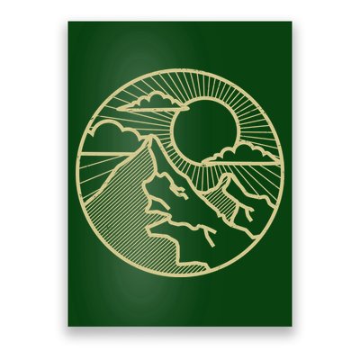 Sunset Mountain Retro Poster
