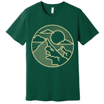 Sunset Mountain Retro Premium T-Shirt