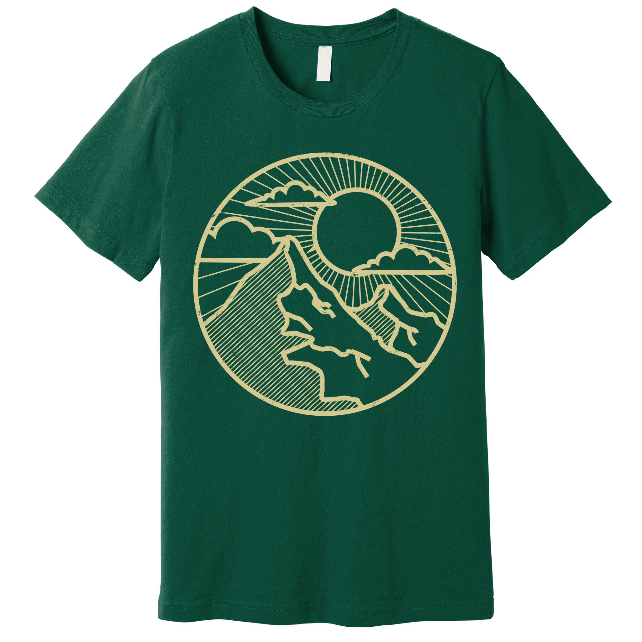 Sunset Mountain Retro Premium T-Shirt