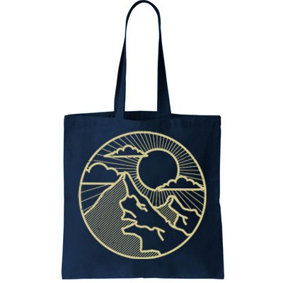 Sunset Mountain Retro Tote Bag