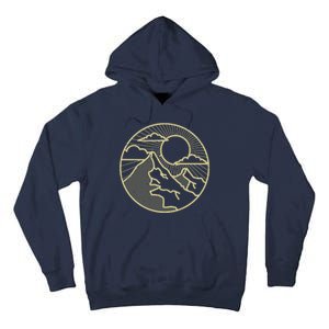 Sunset Mountain Retro Tall Hoodie