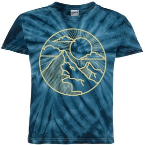 Sunset Mountain Retro Kids Tie-Dye T-Shirt