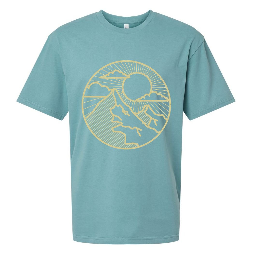 Sunset Mountain Retro Sueded Cloud Jersey T-Shirt