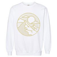 Sunset Mountain Retro Garment-Dyed Sweatshirt
