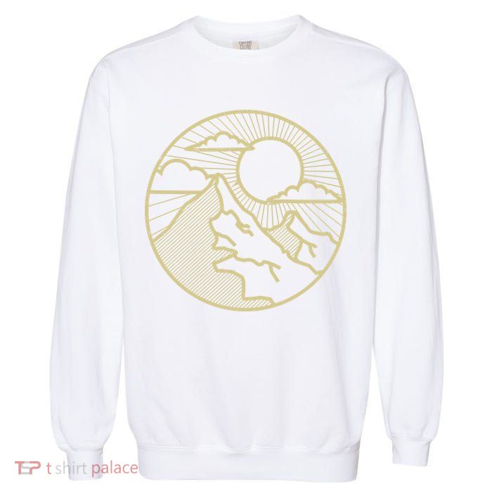 Sunset Mountain Retro Garment-Dyed Sweatshirt