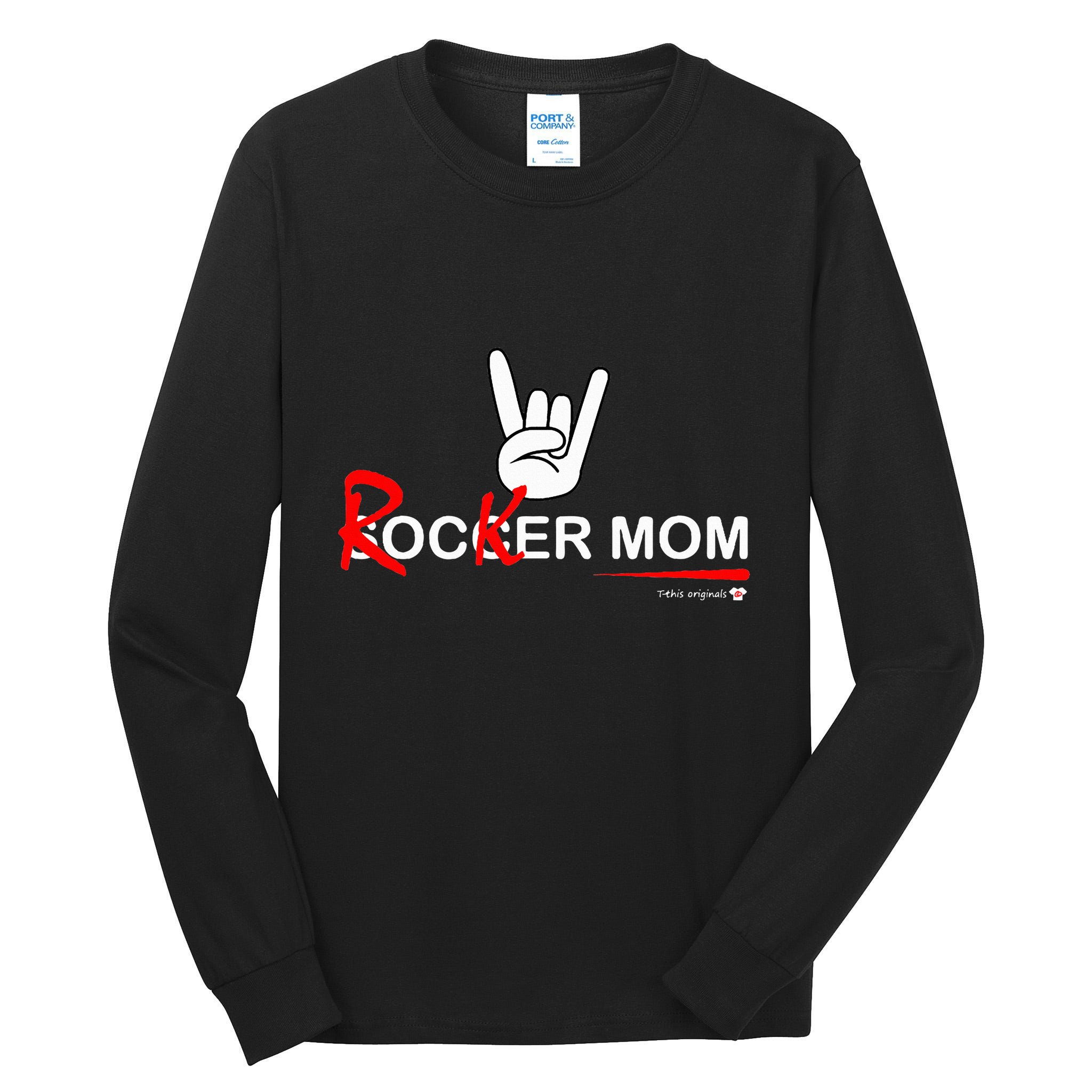 Soccer Mom Rocker Mom Rock Rebellious And Fun Tall Long Sleeve T-Shirt