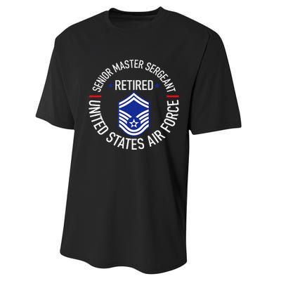 Senior Master Sergeant Retired Retirement Performance Sprint T-Shirt