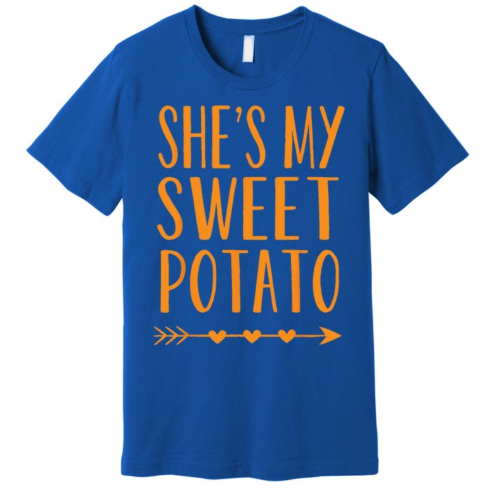 Shes My Sweet Potato Thanksgiving Halloween Matching Couple Premium T-Shirt