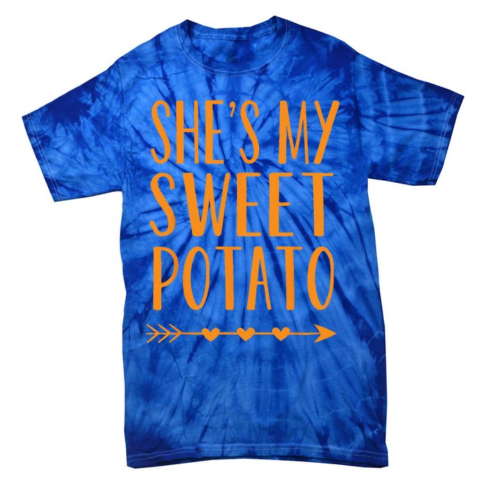 Shes My Sweet Potato Thanksgiving Halloween Matching Couple Tie-Dye T-Shirt