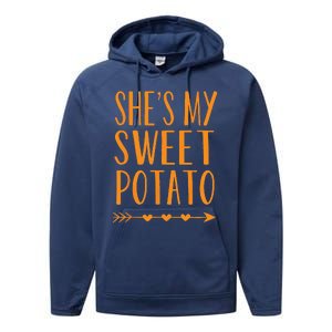 Shes My Sweet Potato Thanksgiving Halloween Matching Couple Performance Fleece Hoodie