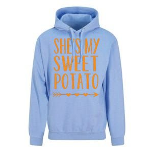 Shes My Sweet Potato Thanksgiving Halloween Matching Couple Unisex Surf Hoodie