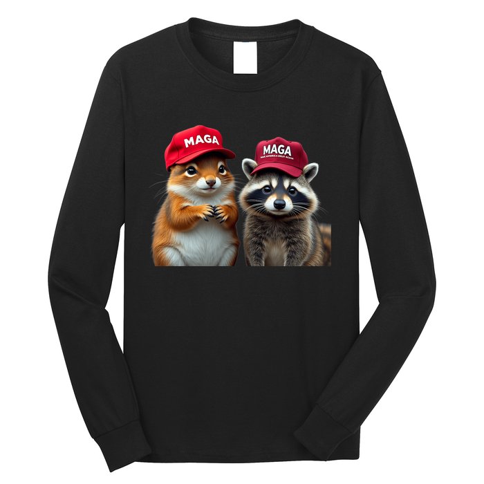 Social Media Star Peanut The Squirrel & Fred The Raccoon Long Sleeve Shirt