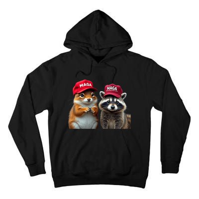 Social Media Star Peanut The Squirrel & Fred The Raccoon Tall Hoodie