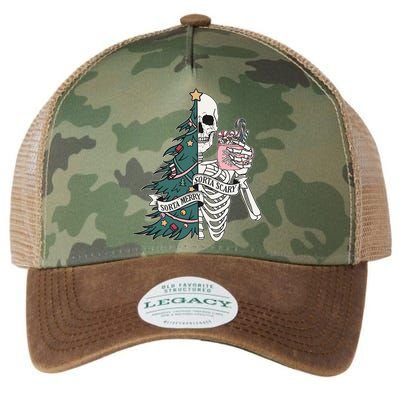 Sorta Merry Sorta Scary Funny Halloween Christmas Skeleton Legacy Tie Dye Trucker Hat