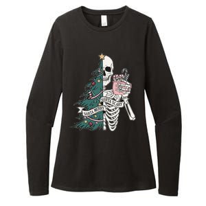 Sorta Merry Sorta Scary Funny Halloween Christmas Skeleton Womens CVC Long Sleeve Shirt