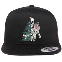 Sorta Merry Sorta Scary Funny Halloween Christmas Skeleton Flatbill Hat