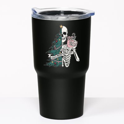 Sorta Merry Sorta Scary Funny Halloween Christmas Skeleton Tumbler