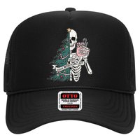 Sorta Merry Sorta Scary Funny Halloween Christmas Skeleton Trucker Hat