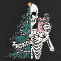 Sorta Merry Sorta Scary Funny Halloween Christmas Skeleton Trucker Hat
