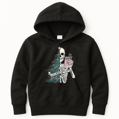 Sorta Merry Sorta Scary Funny Halloween Christmas Skeleton Kids Hoodie