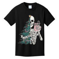 Sorta Merry Sorta Scary Funny Halloween Christmas Skeleton Kids T-Shirt