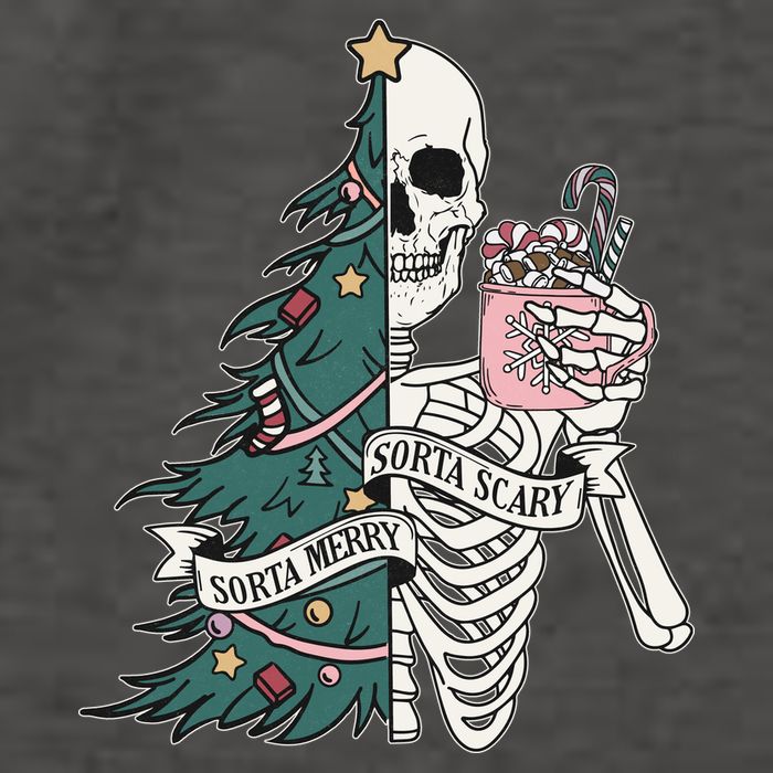Sorta Merry Sorta Scary Funny Halloween Christmas Skeleton Vector Backpack