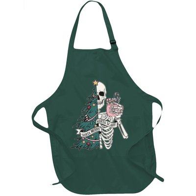 Sorta Merry Sorta Scary Funny Halloween Christmas Skeleton Apron
