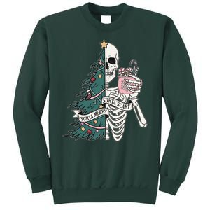 Sorta Merry Sorta Scary Funny Halloween Christmas Skeleton Sweatshirt