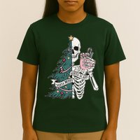 Sorta Merry Sorta Scary Funny Halloween Christmas Skeleton T-Shirt