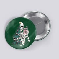 Sorta Merry Sorta Scary Funny Halloween Christmas Skeleton Button