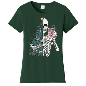 Sorta Merry Sorta Scary Funny Halloween Christmas Skeleton Women's T-Shirt