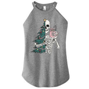 Sorta Merry Sorta Scary Funny Halloween Christmas Skeleton Women's Perfect Tri Rocker Tank